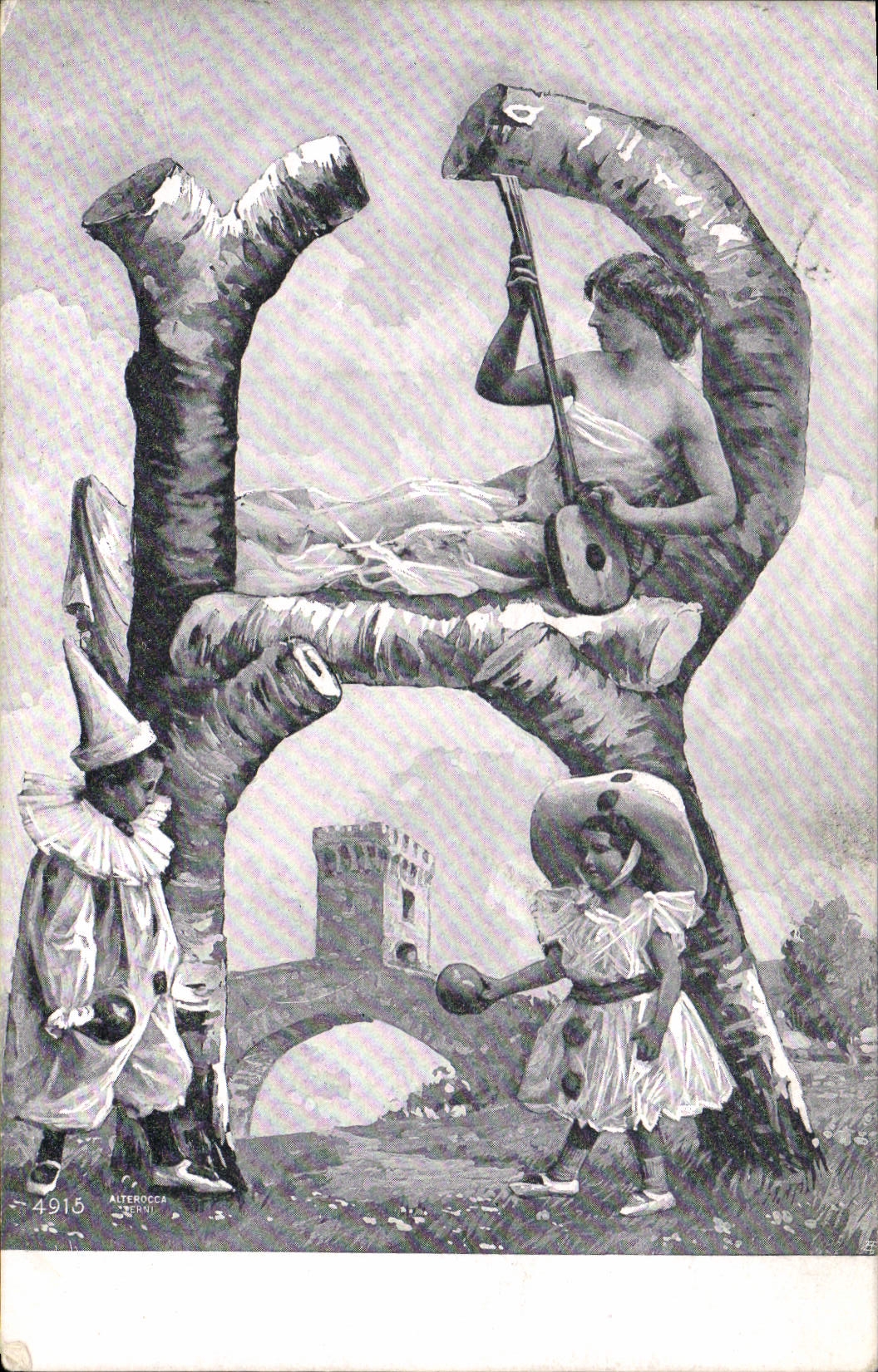 Fée dans un arbre — scène fantastique — Alterrocci, n° 4915