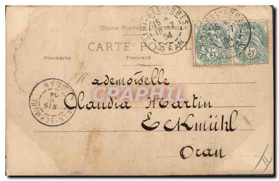 CPA Fantaisie Femme Lettres Lettre R  — Verso