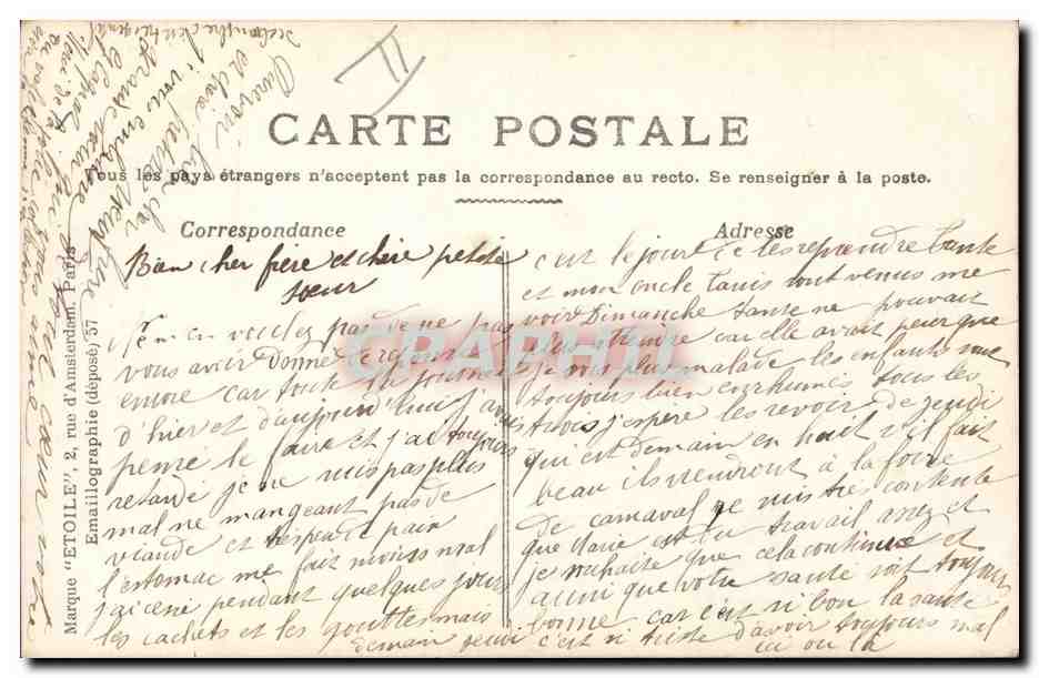 CPA Fantaisie Enfants Lettres Lettre R  — Rückseite