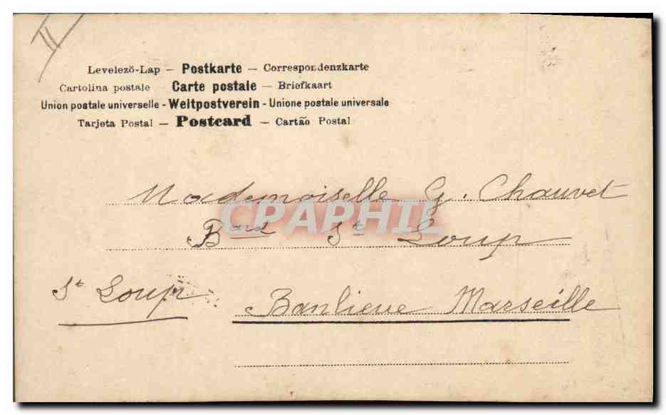 CPA Fantaisie Femme Lettres Lettre R Chien  — Verso