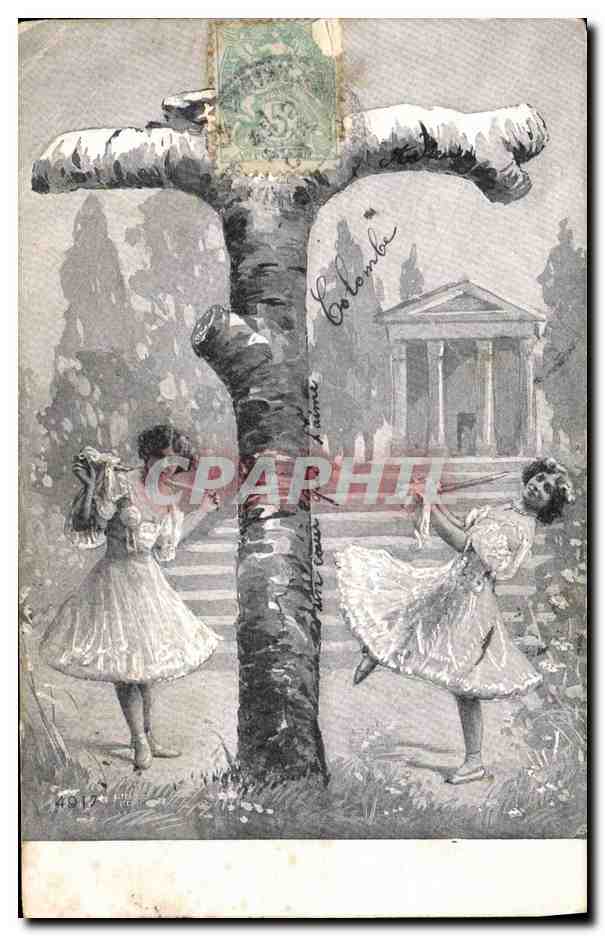 CPA Fantaisie Femme Lettres Lettre T 