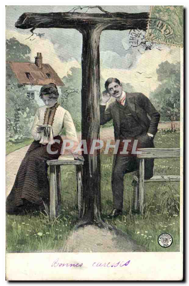 Jeune couple au pied d'un arbre — éditeur Ternisien, n° 20