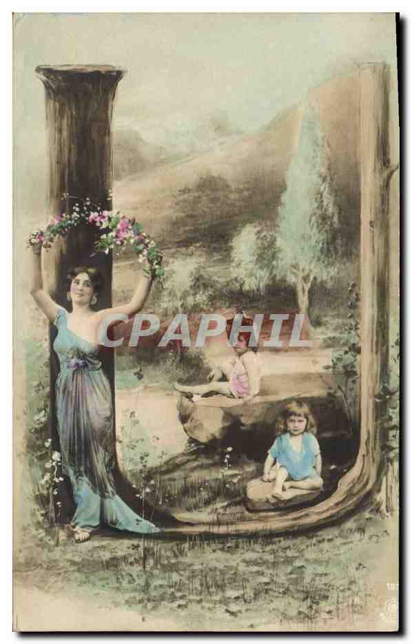 Femme et enfants dans un cadre naturel — éditeur inconnu, n° de série 192
