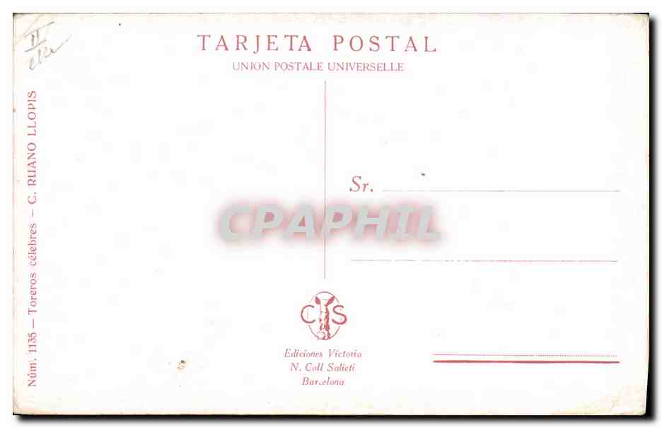 CPA Corrida Course de taureaux Un Volapie Varelito  — Rückseite
