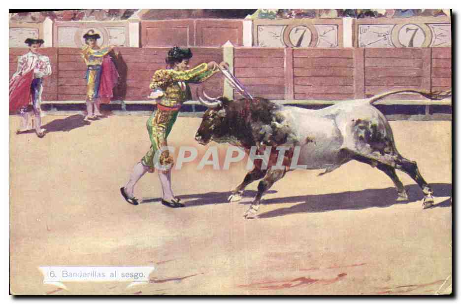 CPA Corrida Course de taureaux Banderillas al sesgo 