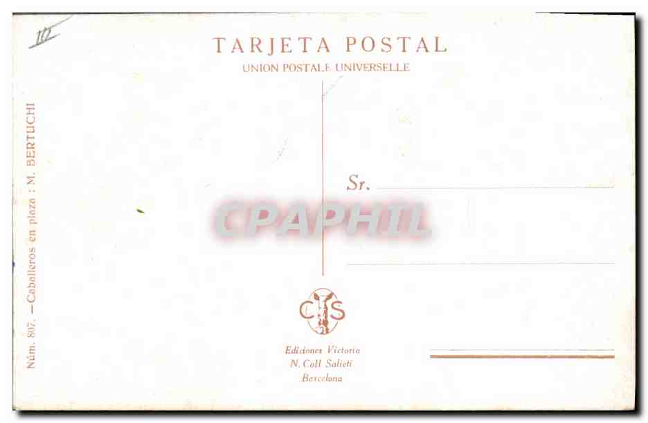 CPA Corrida Course de taureaux Bertuchi  — Rückseite