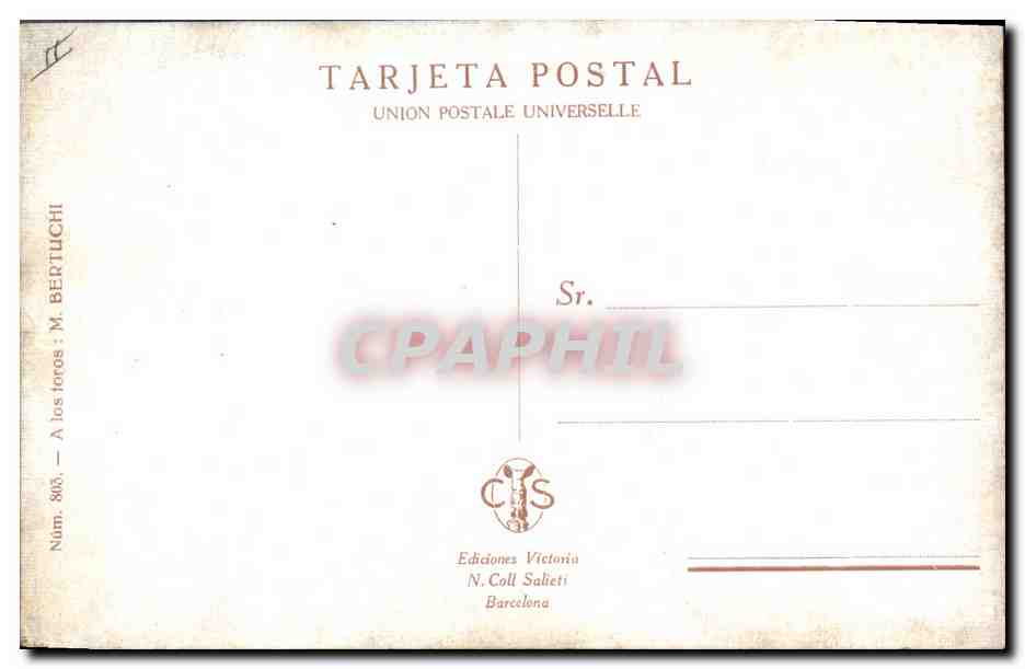 CPA Corrida Course de taureaux Bertuchi  — Rückseite