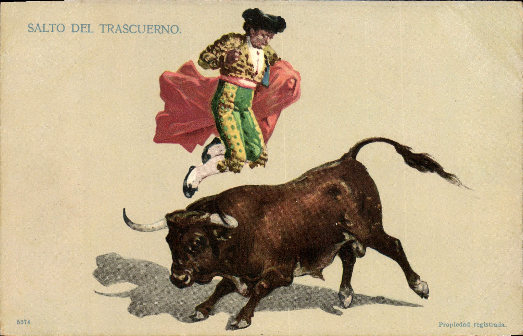 Salto del Trascuerno — scène de taureau — éditeur inconnu, n° 5374
