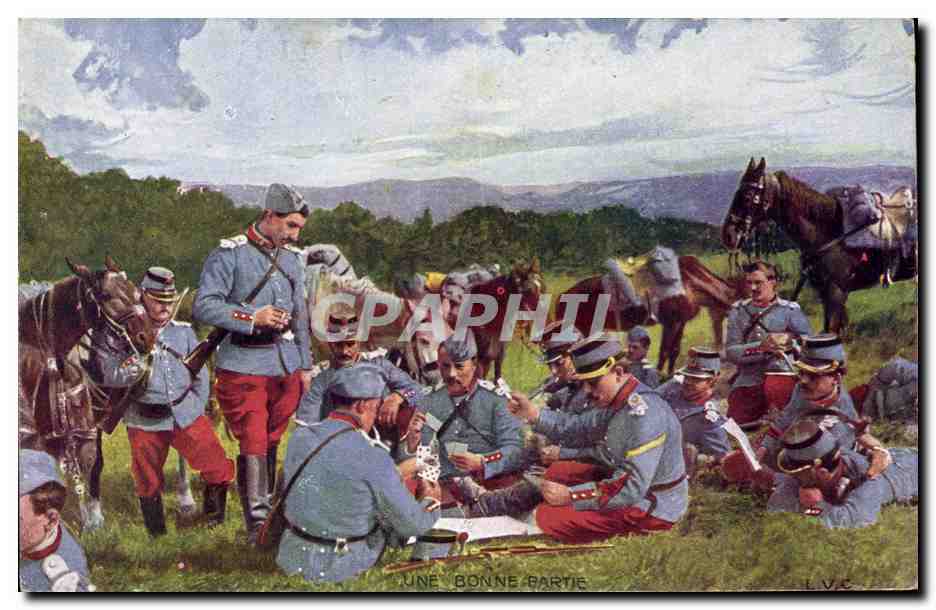 Une Bonne Partie — Soldats allemands jouant aux cartes — L.V.C. éditeur