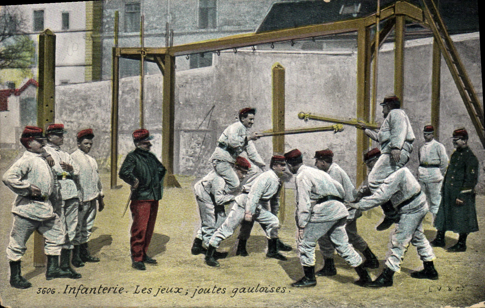 Infanterie. Les jeux ; joutes gauloises — LV & C°, n° 3606