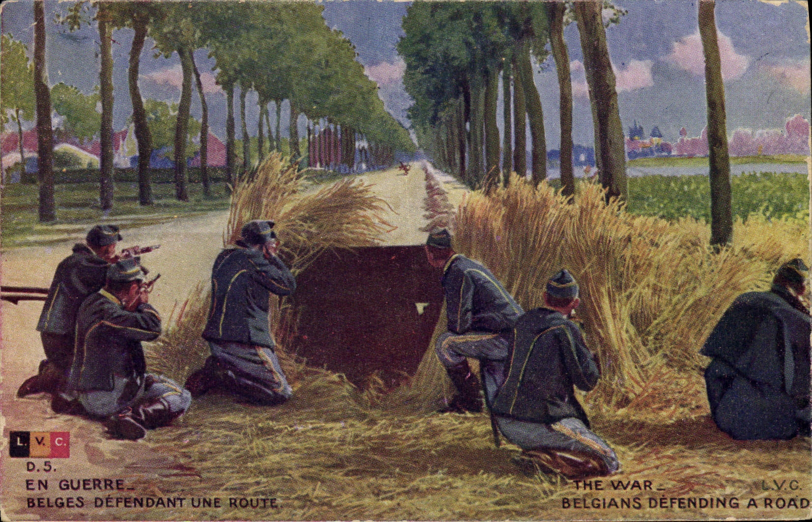 Belges défendant une route — L.V.C. D.5 — série D.5