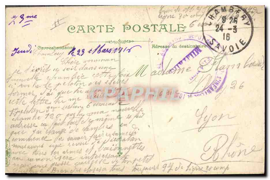 Infanterie — Étude des élèves-caporaux — L.V. & Cie n°3614 — Achterkant