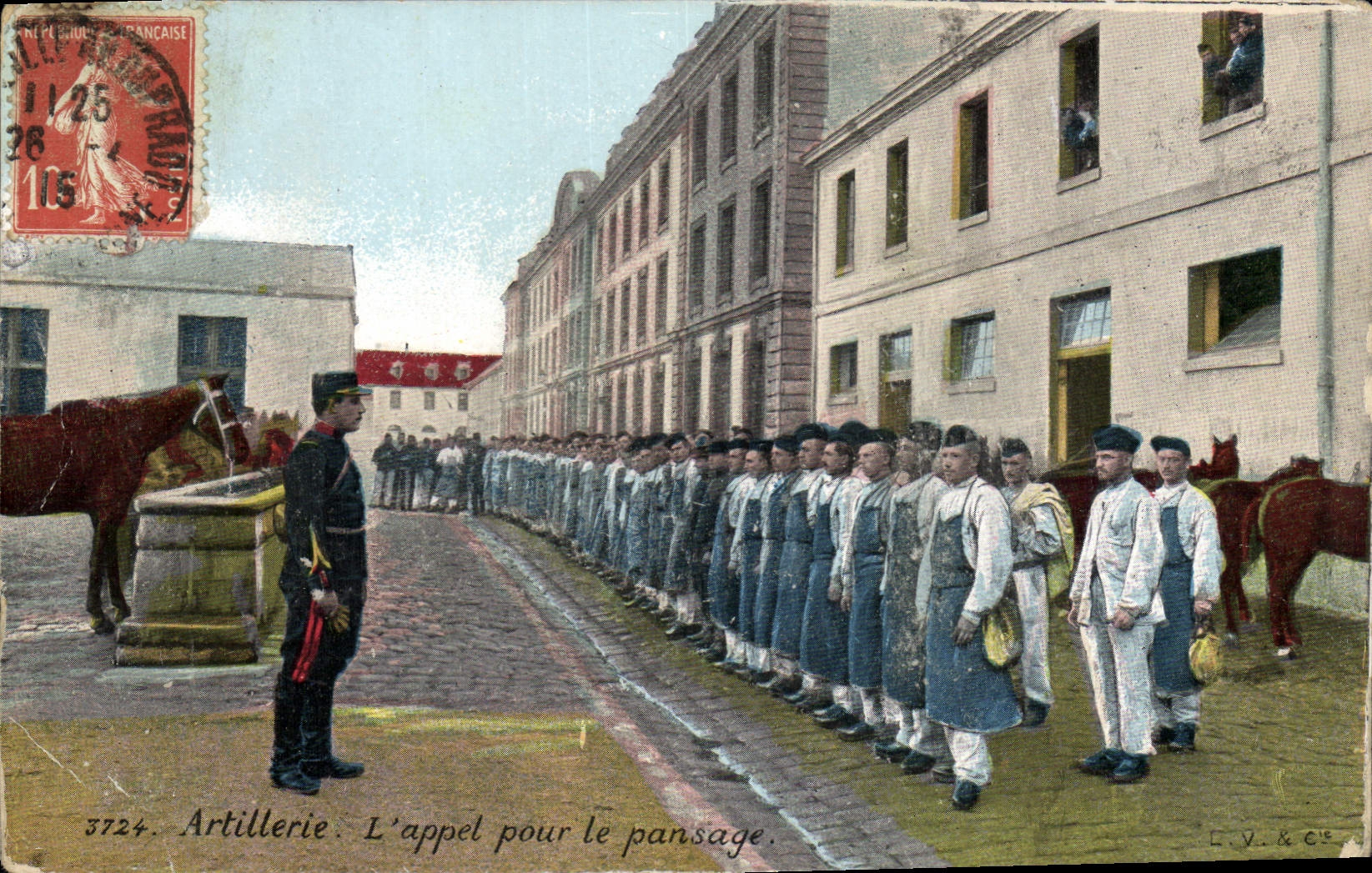 Artillerie. L'appel pour le pansage — L.V. & Cie, n° 3724