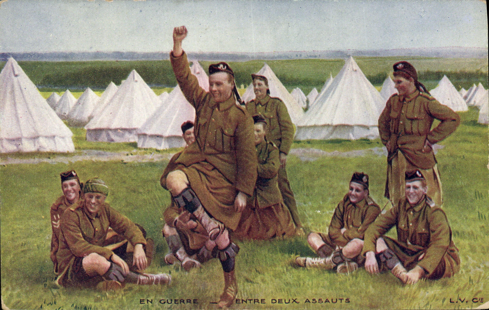 Soldats britanniques en campement — En guerre — Entre deux assauts — L.V. C°5