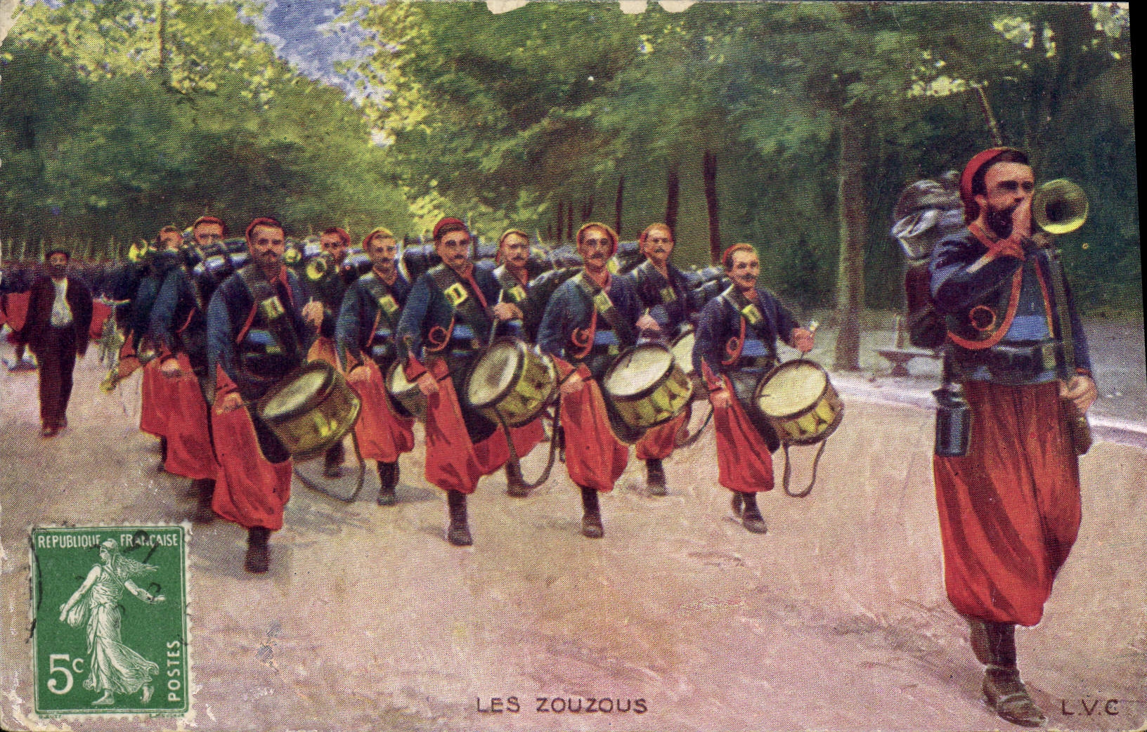 Les Zouzous — défilé militaire — L.V.C. éditeur