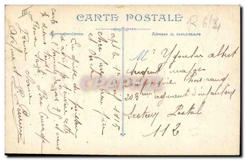 Soldats français en action avec un canon — En guerre, notre glorieux 75 — éditeur L.V.C. — Achterkant