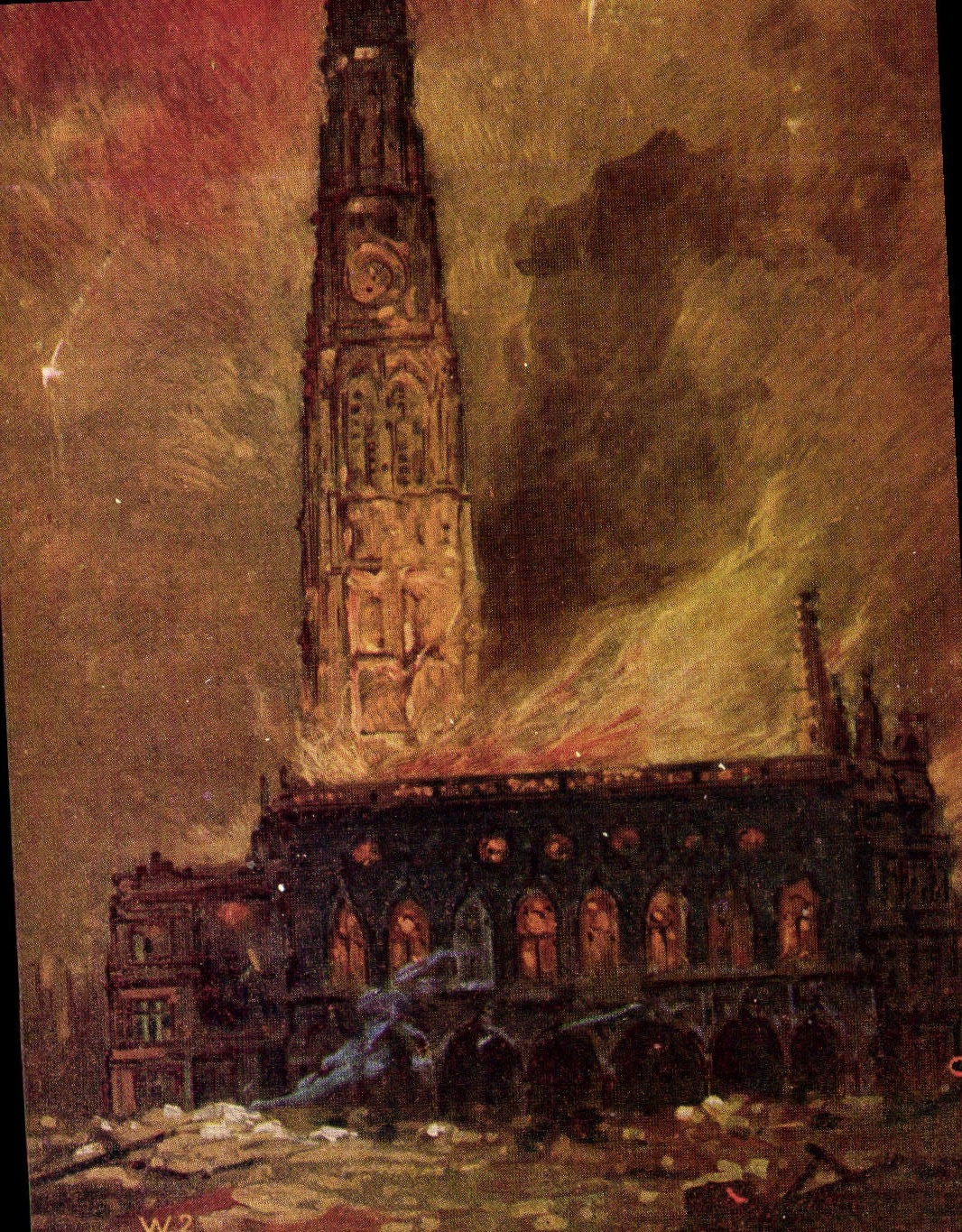 Cathédrale de Rouen — incendie — éditeur non identifié, n° de série non lisible - Anverso