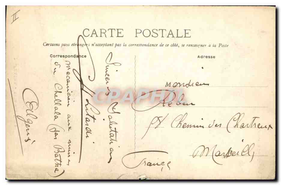 Tarjeta postal antigua Cinema Batna Sala de fiestas — Reverso