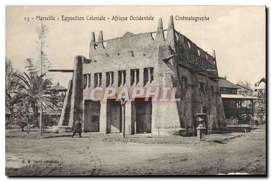 CPA Cinema Exposition coloniale de Marseille Cinematographe de l'Afrique Occidentale