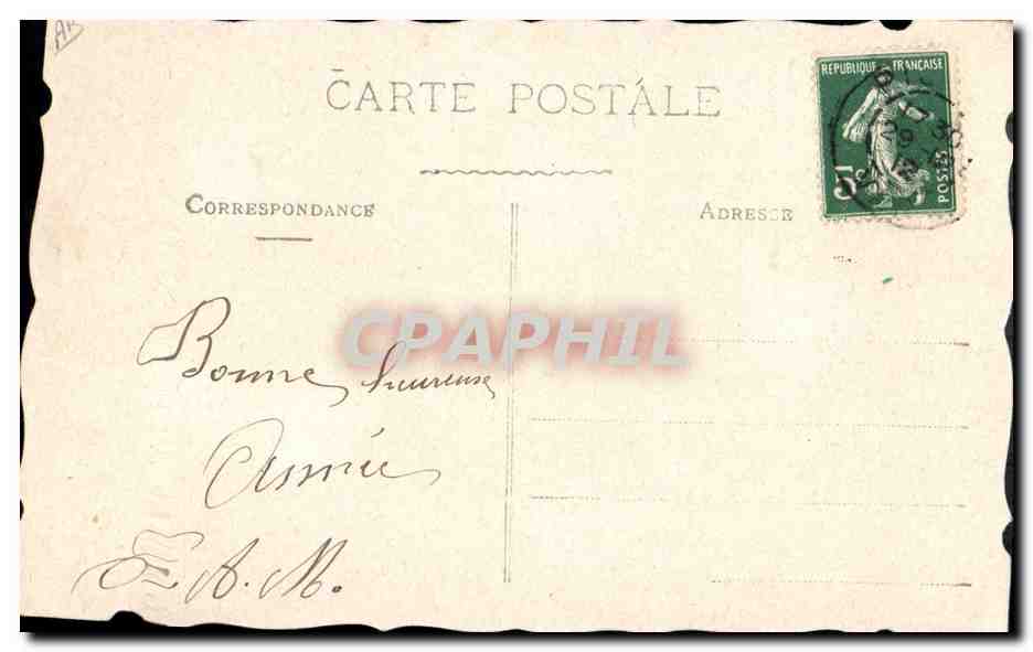Dove et couronne de fleurs — Bonne Année — éditeur inconnu, n° de série non visible — Verso