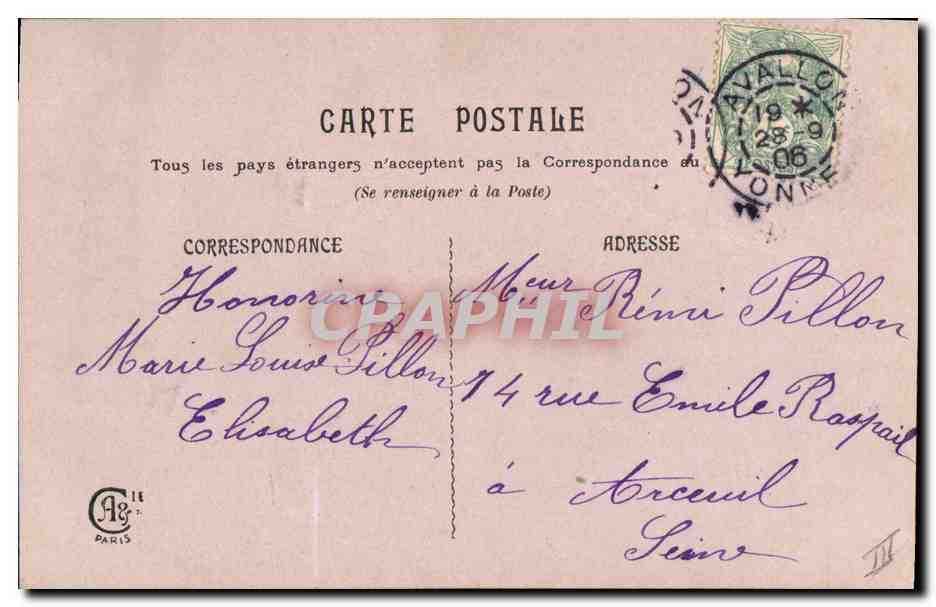 CPA Brodee Fantaisie Fleurs Hirondelles — Rückseite