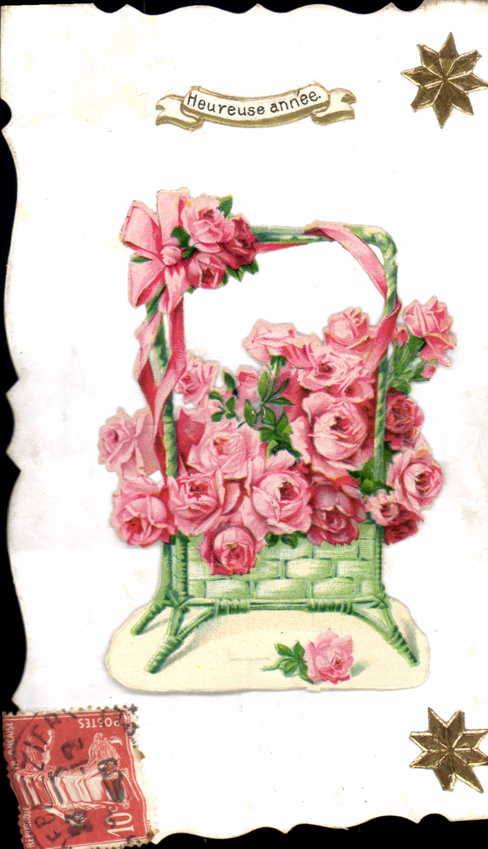 Bouquet de roses — Carte de vœux — Éditeur inconnu
