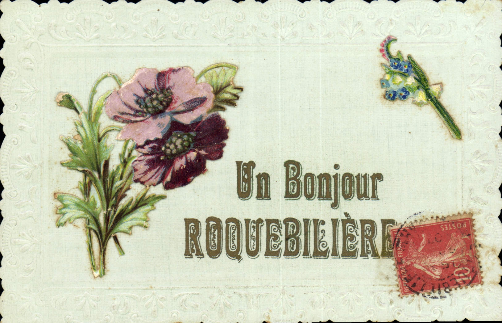CPA Brodee Fantaisie Fleurs Roquebiliere