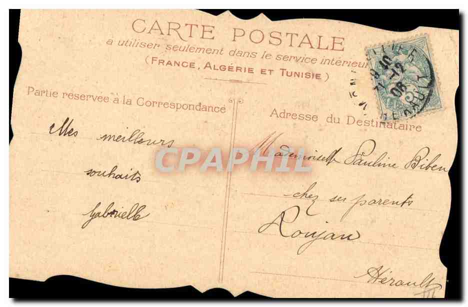 CPA Fantaisie Fleurs Femme — Verso