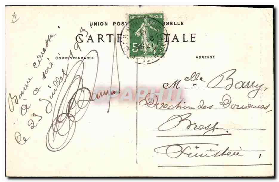CPA Folklore Jeune fille de Sainte Anne d'Auray — Verso