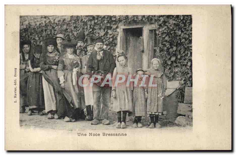 CPA Folklore Une noce Bressanne Mariage