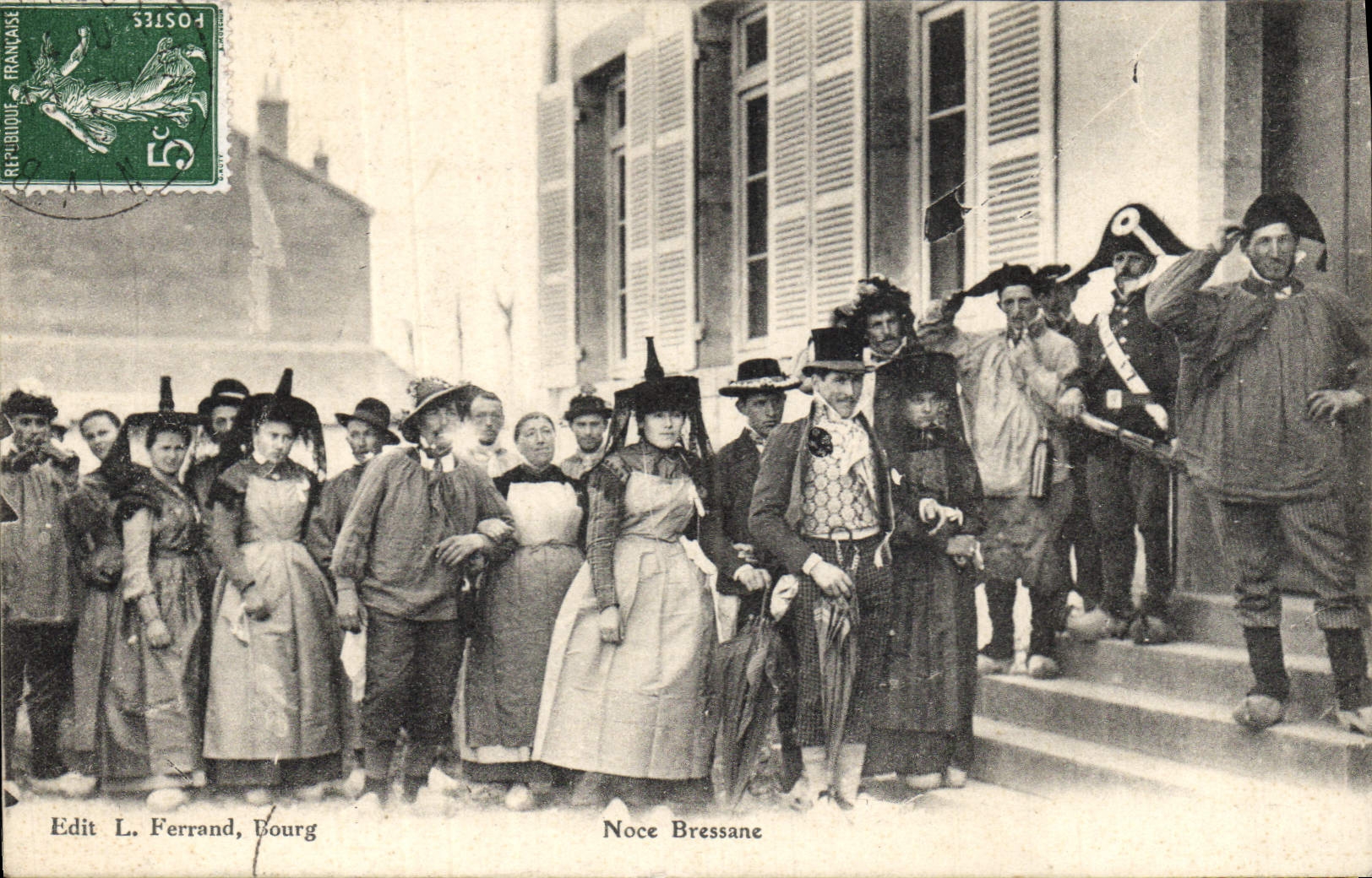 CPA Folklore Noce Bressanne Mariage