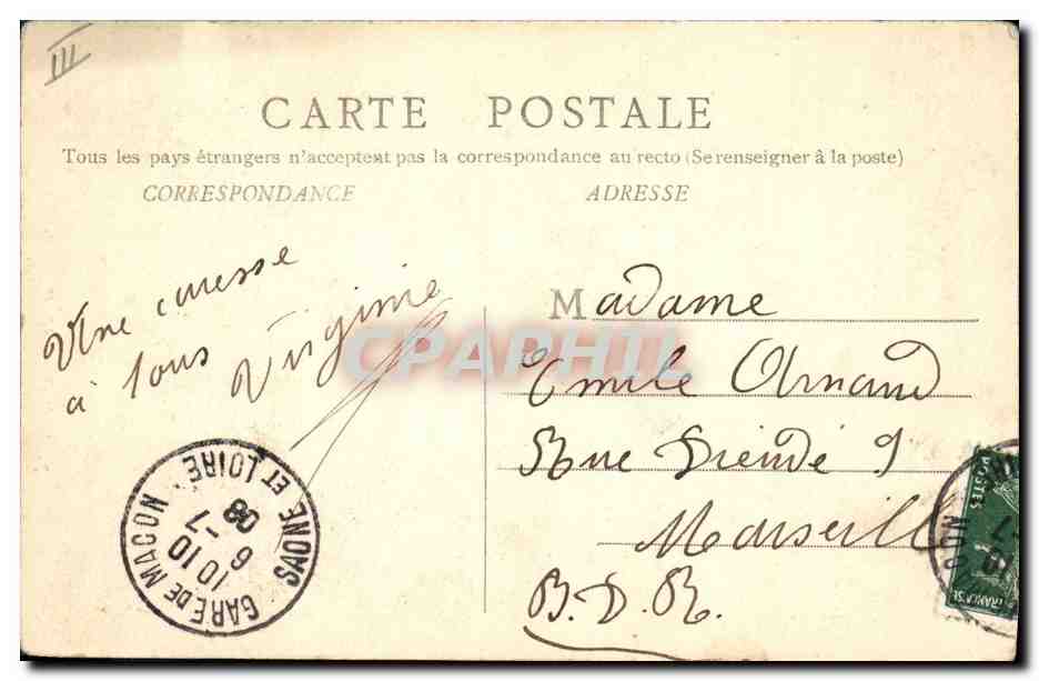 CPA Folklore Maconnaise — Verso