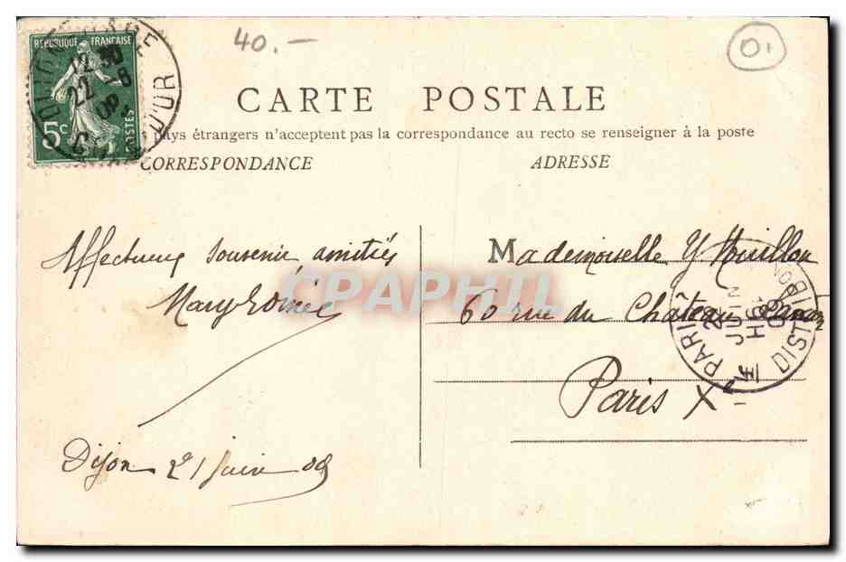 CPA Folklore Bressanne  — Verso