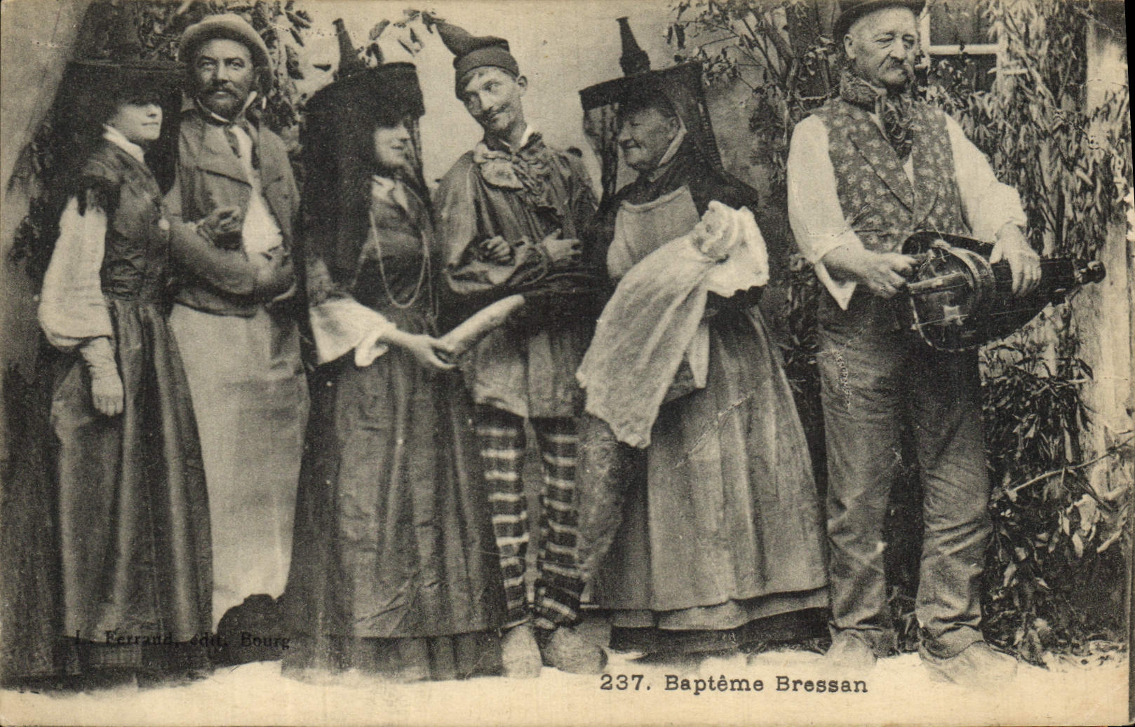 CPA Folklore Bapteme Bressan
