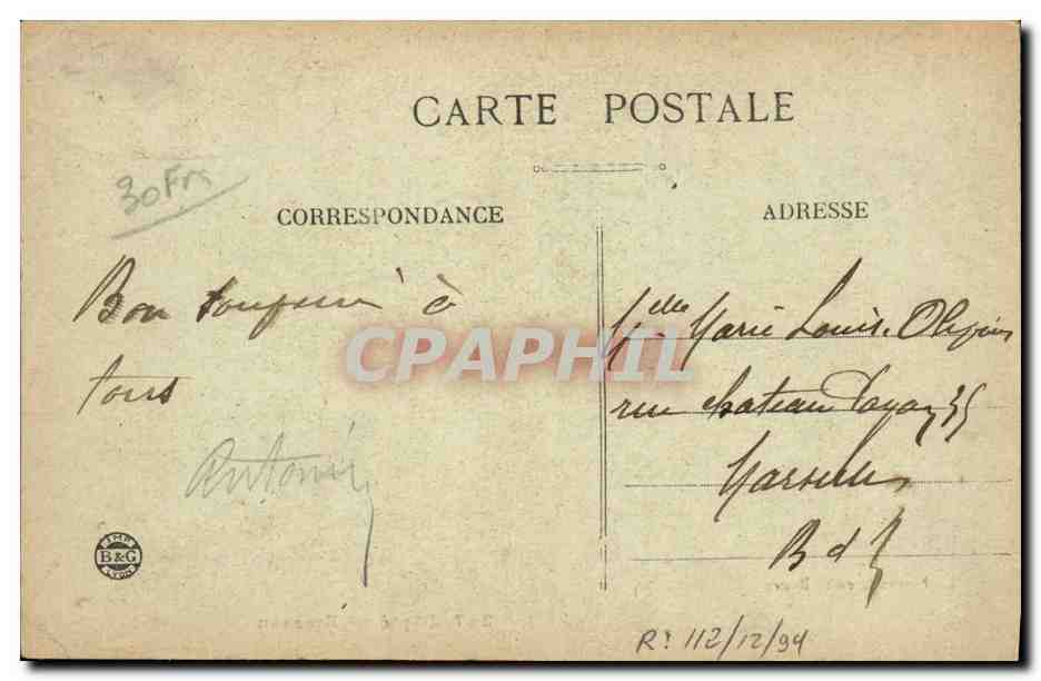 CPA Folklore Bapteme Bressan — Verso
