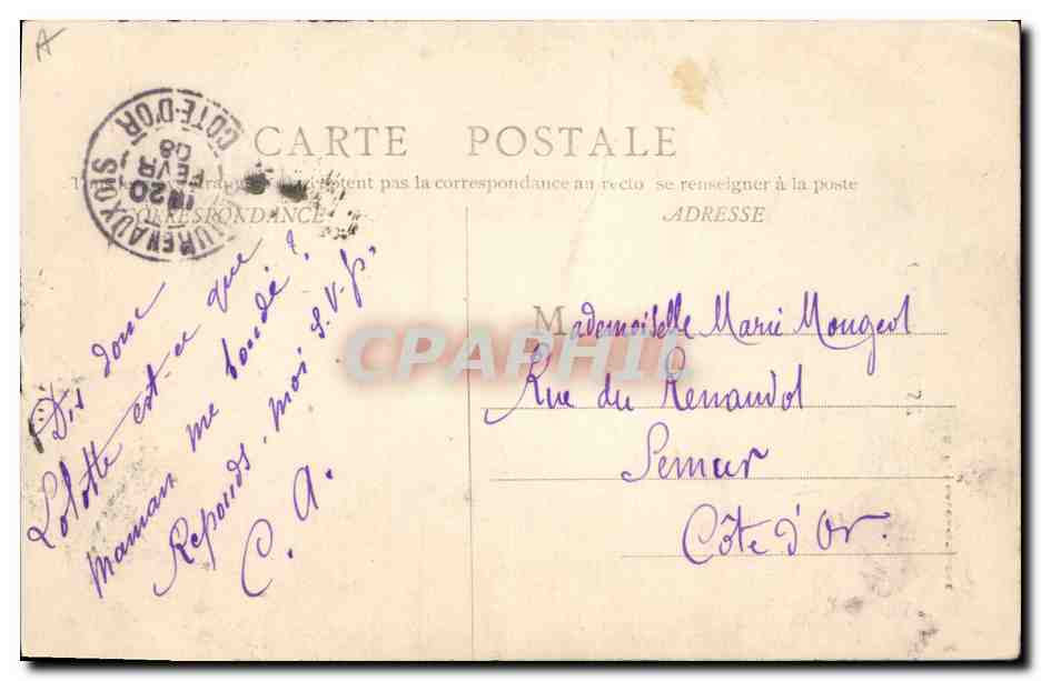 CPA Folklore Charollaise — Verso