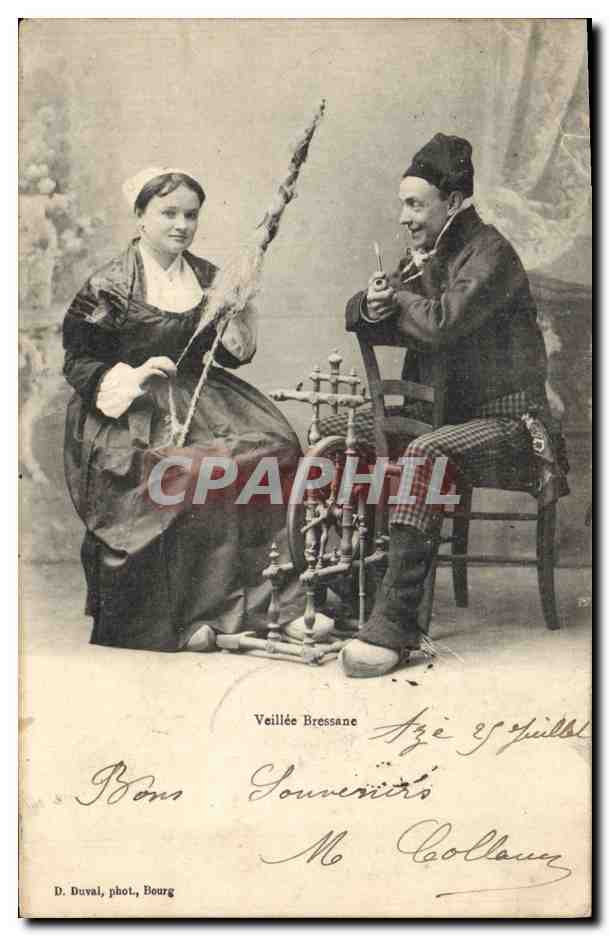 CPA Folklore Veillee Bressanne