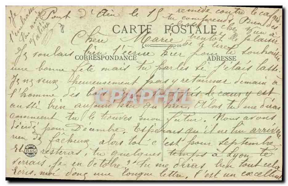 CPA Folklore Bressane — Verso