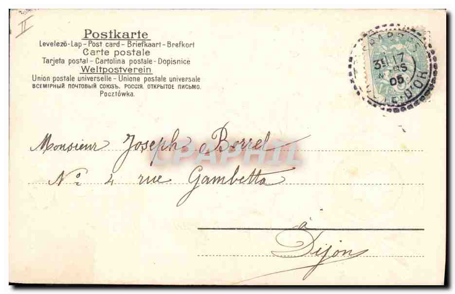 CPA Fantaisie Fleurs Trefles Hirondelles  — Rückseite