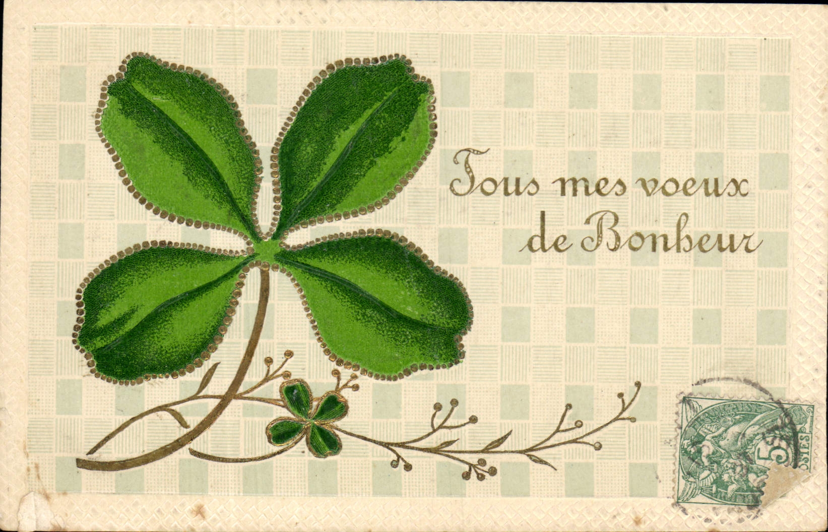 CPA Fantaisie Fleurs Trefle 