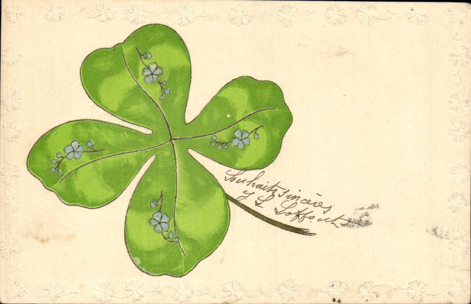 CPA Fantaisie Fleurs Trefle 