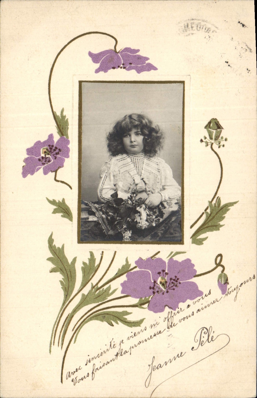 Jeune fille — portrait encadré — Jeanne Péli