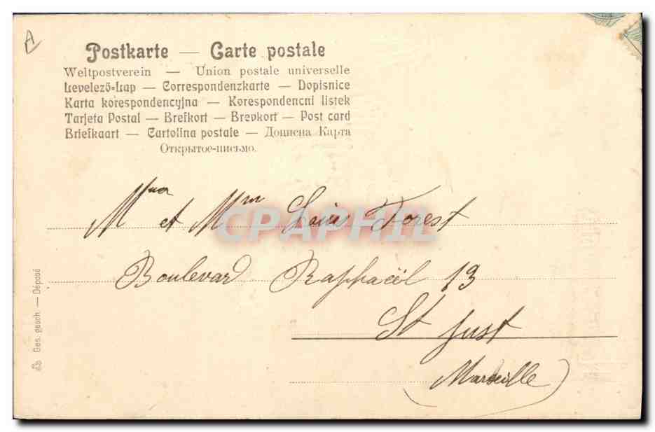 CPA Fantaisie Fleurs Anges  — Rückseite