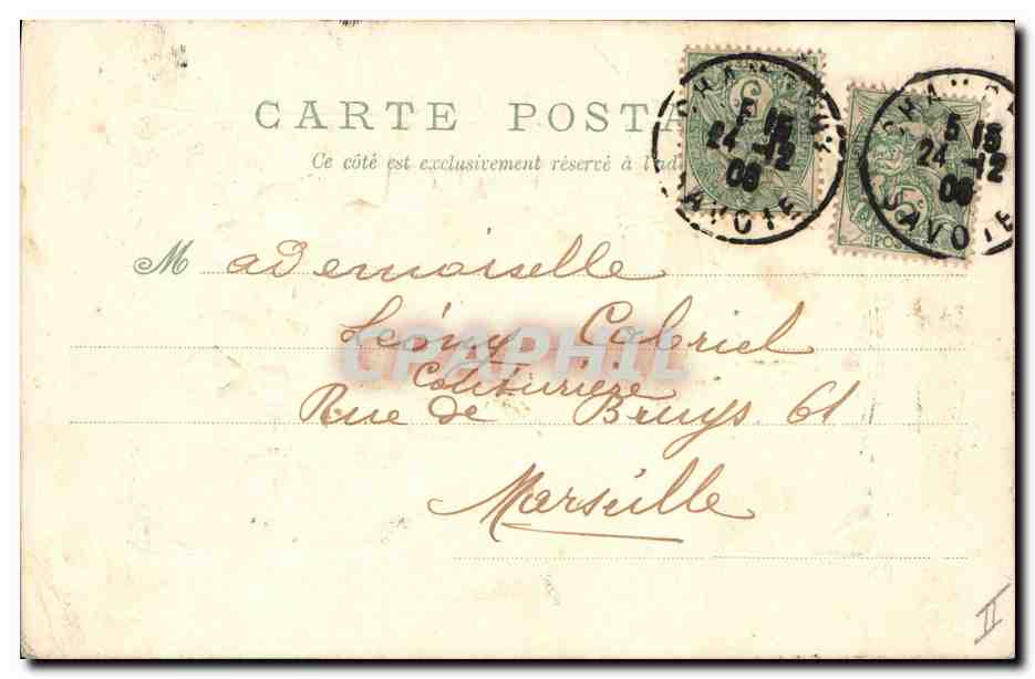 CPA Fantaisie Fleurs Trefles Cochon Porc  — Rückseite