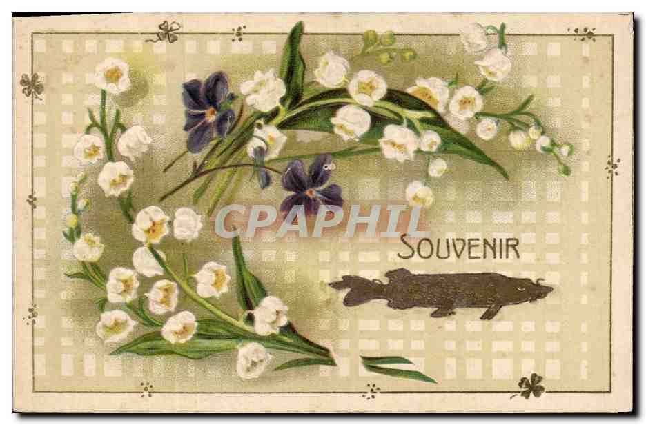 CPA Fantaisie Fleurs Poisson 1er Avril Muguet 