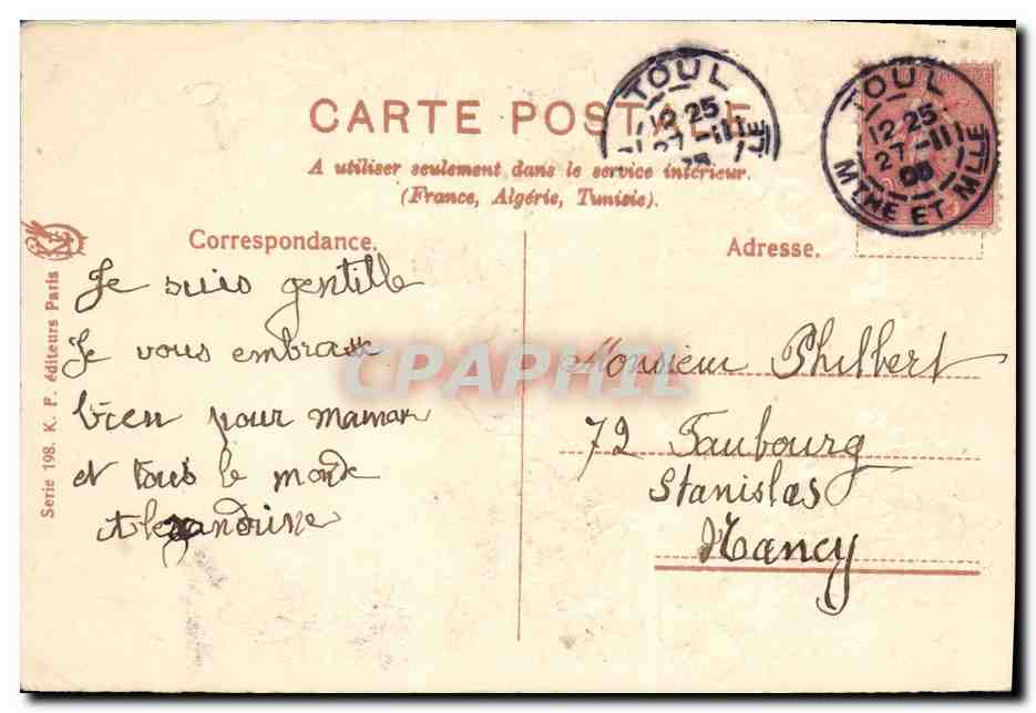 CPA Fantaisie Fleurs  — Rückseite