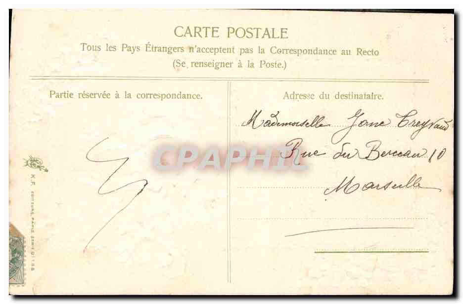 CPA Fantaisie Fleurs  — Verso