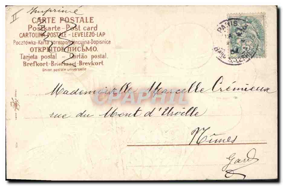 CPA Fantaisie Fleurs Oiseau Paques oeufs  — Verso