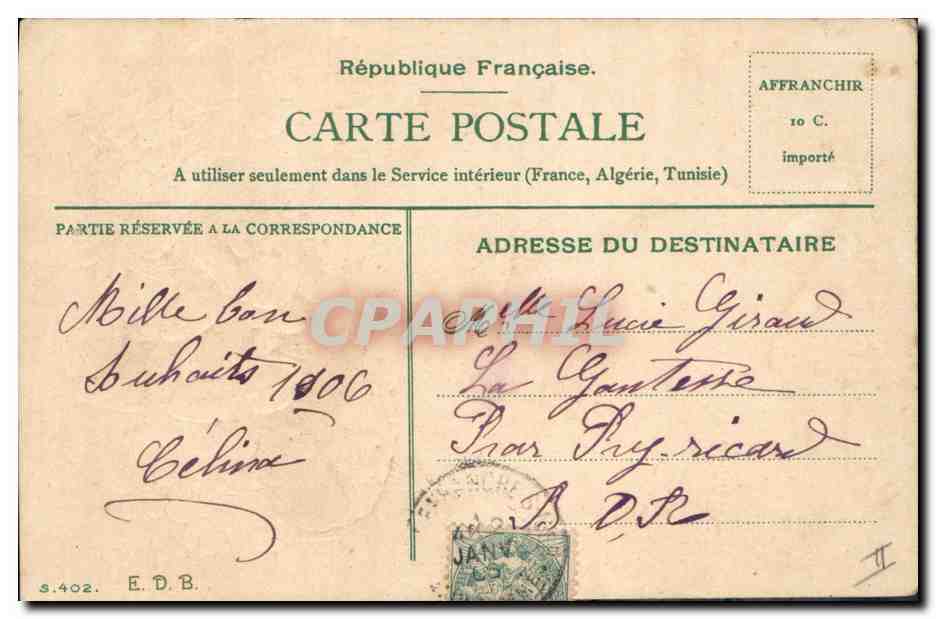 CPA Fantaisie Fleurs  — Verso