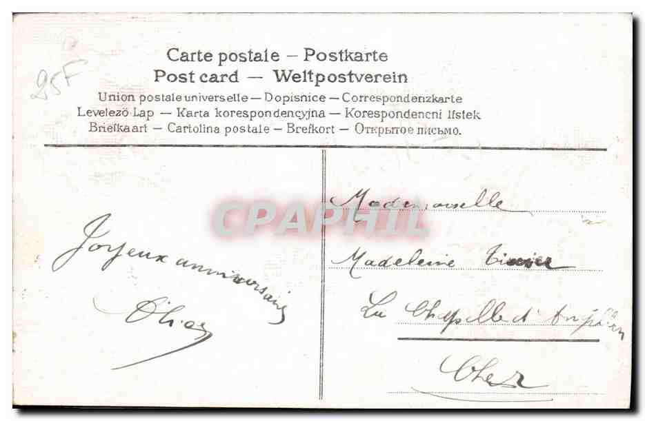 CPA Fantaisie Fleurs Oiseaux  — Verso